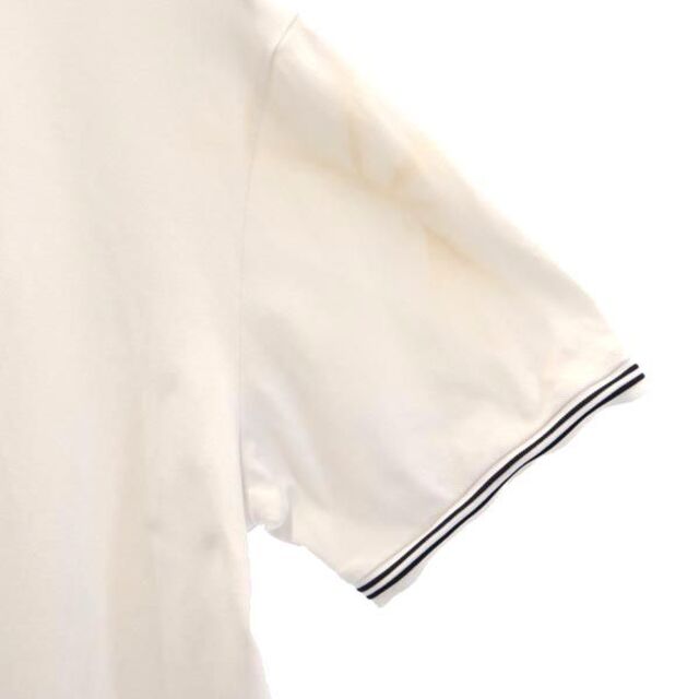 アルマーニジーンズ ロゴ刺繍 半袖 ポロシャツ M 白 ARMANI JEANS 鹿の子地 メンズ   【230528】 メール便可 2