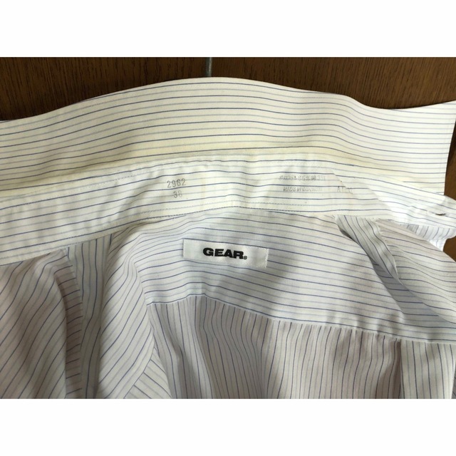 ワイシャツ　GEAR ストライプ　半袖　Yシャツ　ボタンダウン メンズのトップス(シャツ)の商品写真