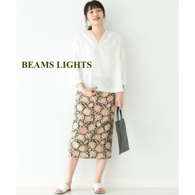 BEAMS LIGHTS(ビームスライツ)の【BEAMS LIGHTS】ビーミス　更紗 タイト スカート　38サイズ レディースのスカート(ひざ丈スカート)の商品写真
