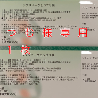 【つむ様専用】ジブリパークとジブリ展 チケット1枚(美術館/博物館)