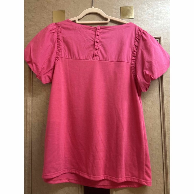 NATURAL BEAUTY BASIC(ナチュラルビューティーベーシック)の【ナチュラルビューティーベーシック】ピンク異素材Tシャツ レディースのトップス(Tシャツ(半袖/袖なし))の商品写真