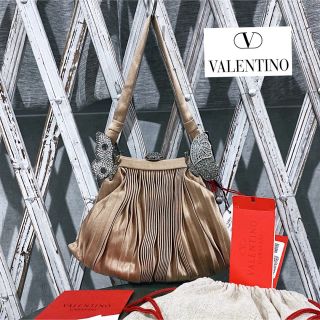 美品✨ VALENTINO GARAVANI ハンドバッグ ゴールドメダル  紺