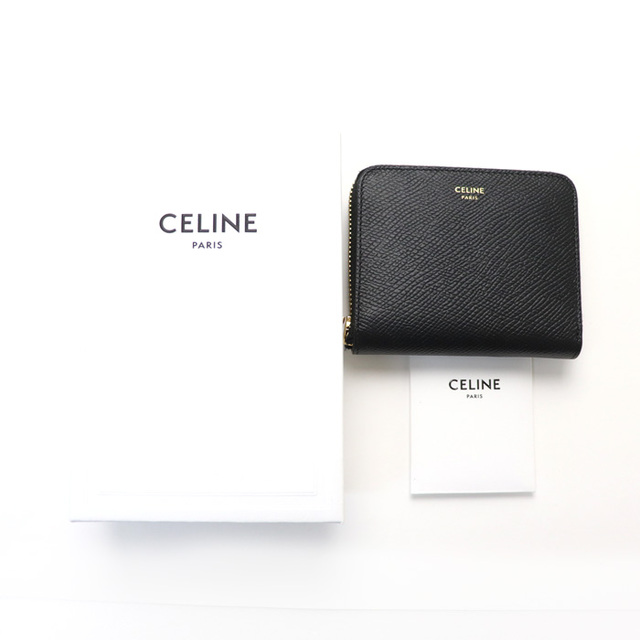 celine(セリーヌ)のCELINE セリーヌ スモール コンパクトウォレット 二つ折り財布 ブラック 10L203BEL.38NO レディース【中古】【美品】 レディースのファッション小物(財布)の商品写真