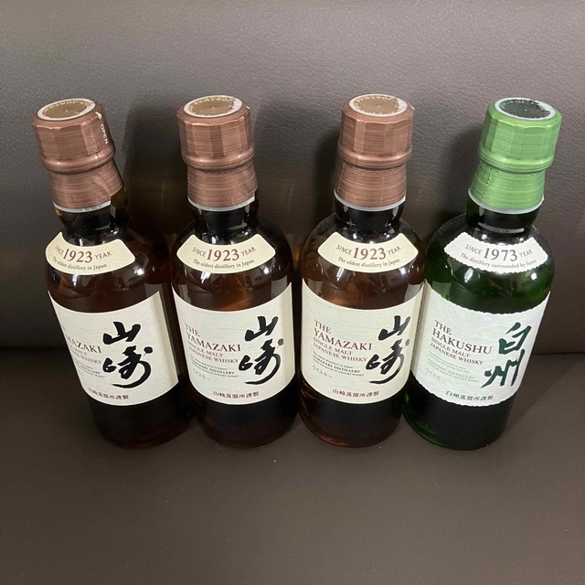 山崎u0026白州 ウイスキー ミニボトル 180ml 4本セット-