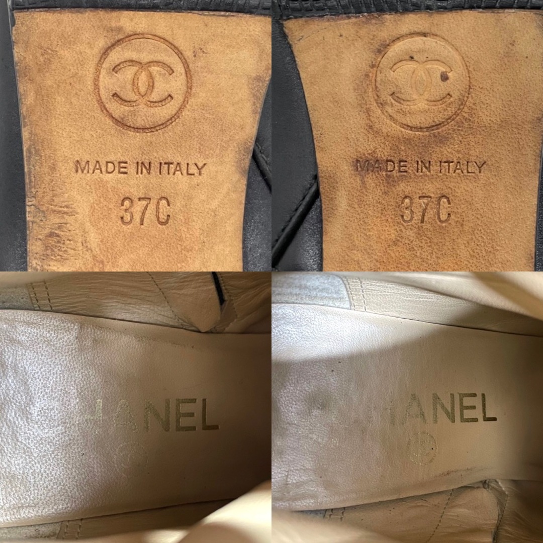 CHANEL(シャネル)のCHANEL シャネル ブーツ ショートブーツ ココマーク ココ バイマテリアル サイドファスナー シューズ 靴 37C 秋冬 G33551 レザー  エナメル   ブラック 黒 ゴールド金具 レディース 定番【中古品】 レディースの靴/シューズ(ブーツ)の商品写真