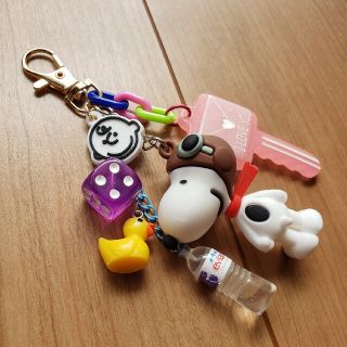 ハンドメイド スヌーピー ちょいじゃらキーホルダー じゃらじゃらキーホルダー