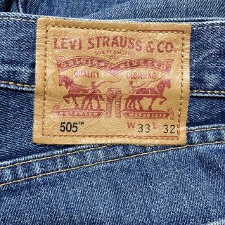 LEVI'S 505TM米国製 デニム w33 WHITE OAK 革パッチ