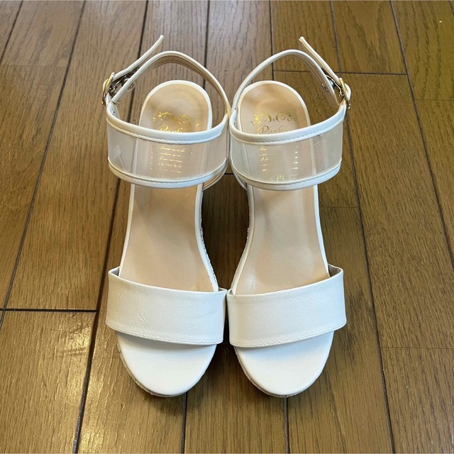 PERKY チュールベルトサンダル　ホワイト　Mサイズ　ストラップサンダル　白 レディースの靴/シューズ(サンダル)の商品写真