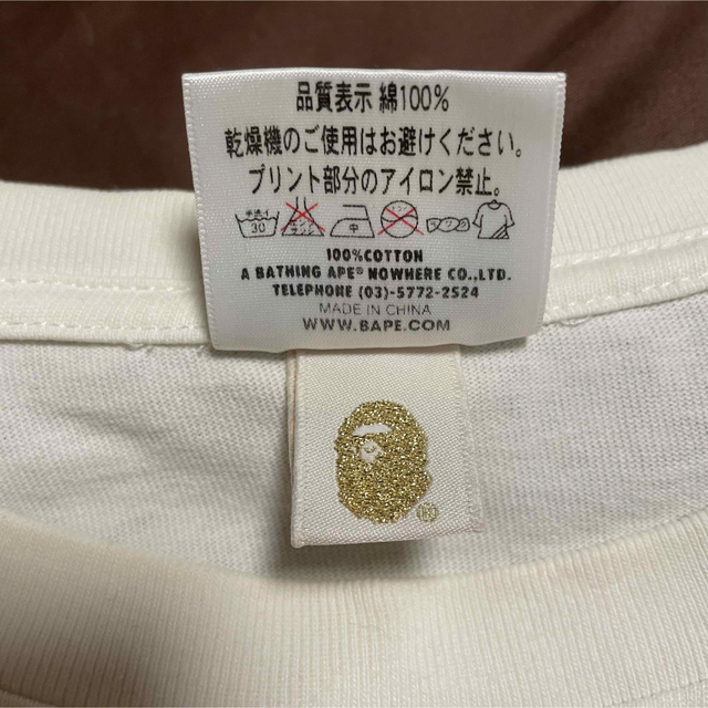 BAPE APE ベイプ エイプ 半袖 Tシャツ 白綿 used   MAPE