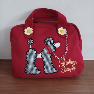 シャーリーテンプル(Shirley Temple)のシャーリーテンプル　ボストンバッグ　布バッグ　おでかけバッグ　プードル　赤(その他)