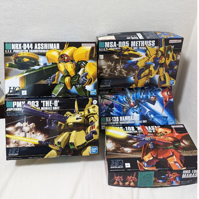 HGガンプラセット(ジ・オ、マラサイ、アッシマー、メタス、ハンブラビ
