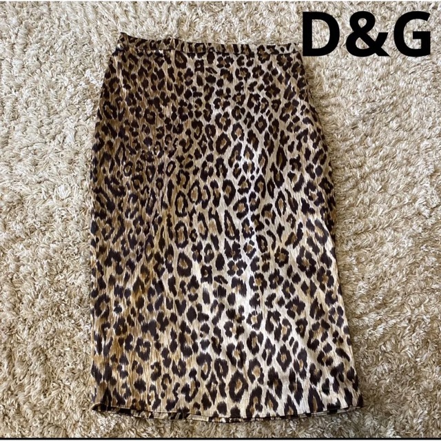 D&G     レオパード柄タイトスカート　サイズ38