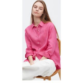 ユニクロ(UNIQLO)のユニクロ　プレミアムリネンシャツ　今季(シャツ/ブラウス(長袖/七分))