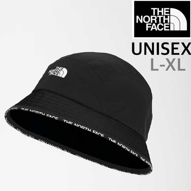 【海外限定】TNF バケットハット 帽子　ユニセックス　大きめサイズ　ブラック