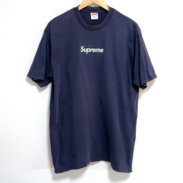 本物 Supreme Box Logo Tee Lサイズ Navy×Navy希少