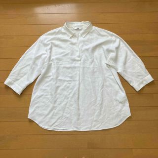 ユニクロ(UNIQLO)のレーヨンブラウス　七分袖　ホワイト(シャツ/ブラウス(長袖/七分))