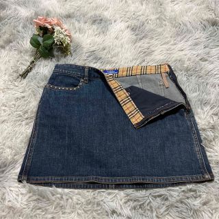 バーバリーブルーレーベル(BURBERRY BLUE LABEL)の【BURBERRY BLUE LABEL】38 デニム スカート ミニ スタッズ(ミニスカート)