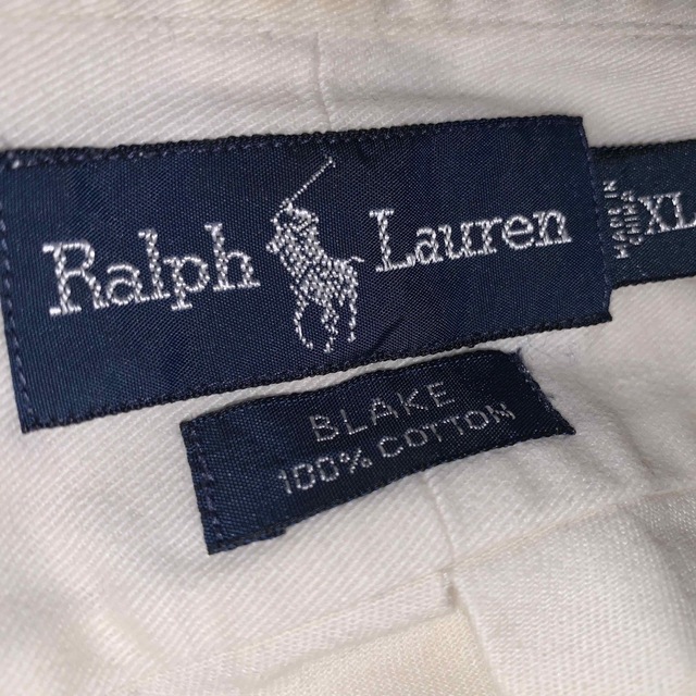 Ralph Lauren(ラルフローレン)の90s ラルフローレン BLAKE BD長袖シャツ  XL ポニー刺繍 無地 メンズのトップス(Tシャツ/カットソー(七分/長袖))の商品写真