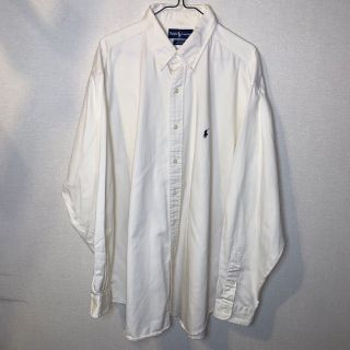 ラルフローレン(Ralph Lauren)の90s ラルフローレン BLAKE BD長袖シャツ  XL ポニー刺繍 無地(Tシャツ/カットソー(七分/長袖))