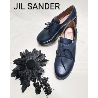 ジルサンダー(Jil Sander)の≡JIL SANDER≡ジル・サンダー 厚底シューレースシューズNAVY　モダン(ローファー/革靴)