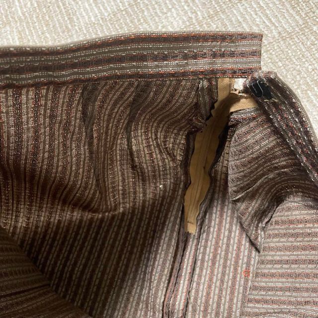 2979 訳あり all wool ウール100%ストライプ 柄 大きめスカート レディースのスカート(ひざ丈スカート)の商品写真