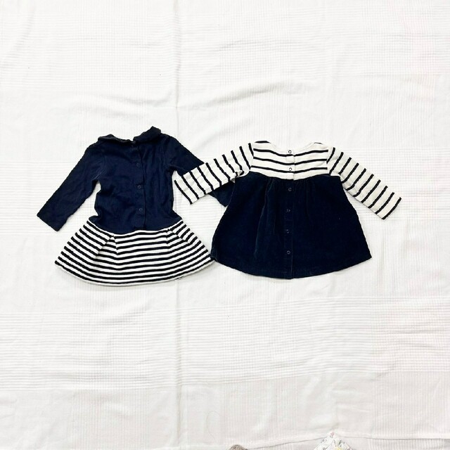 PETIT BATEAU(プチバトー)のpetit bateau ネイビー　ワンピース　２枚セット キッズ/ベビー/マタニティのベビー服(~85cm)(ワンピース)の商品写真