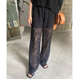 アメリヴィンテージ(Ameri VINTAGE)のAMERI BLOCK LACE STRAIGHT PANTS 正規品(カジュアルパンツ)