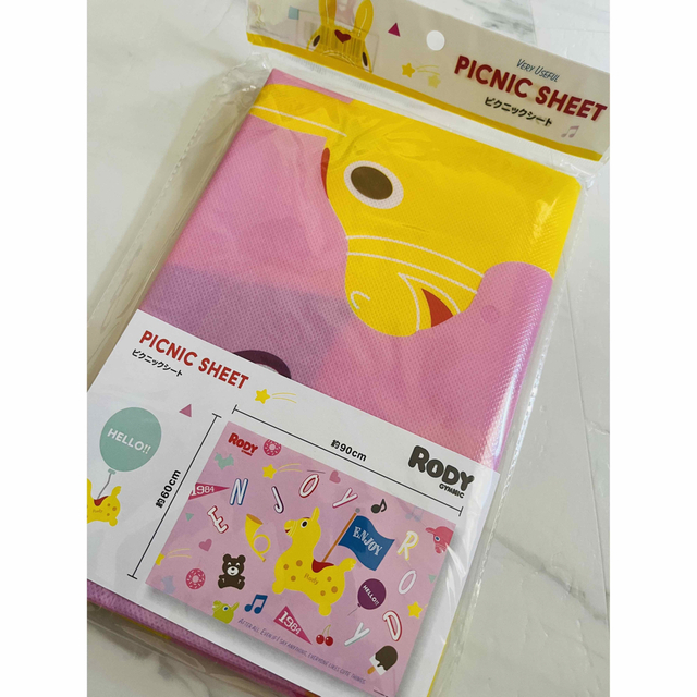 Rody(ロディ)の【新品】RODY ロディ ピクニックシート レジャーシート 1人 ブルー ピンク エンタメ/ホビーのおもちゃ/ぬいぐるみ(キャラクターグッズ)の商品写真