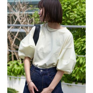 チャオパニックティピー(CIAOPANIC TYPY)のボリュームスリーブコンビTEE イエロー(Tシャツ(半袖/袖なし))