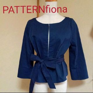 パターンフィオナ(PATTERN fiona)のPATTERNfiona　パターンフィオナ　ジャケット　綿100%　ネイビー(ノーカラージャケット)