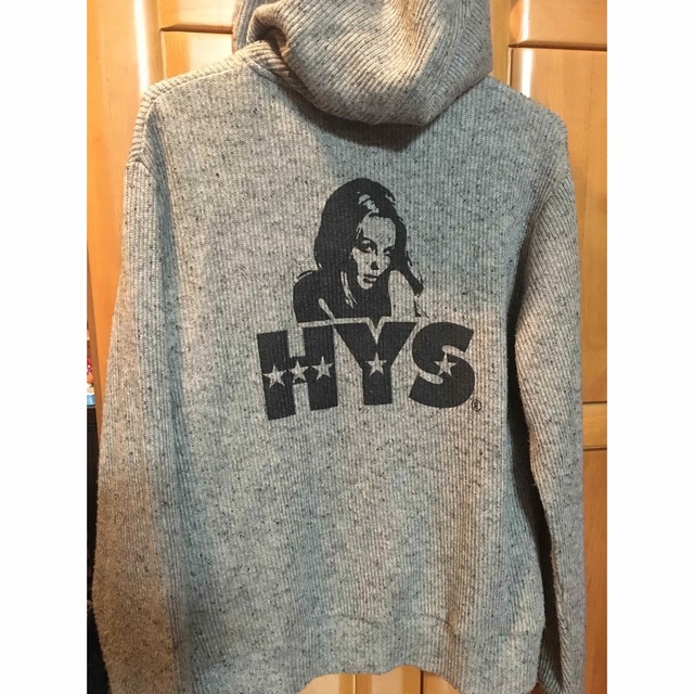 HYSTERIC GLAMOUR(ヒステリックグラマー)のヒステリックグラマー☆ガール ニット パーカー グレー S メンズのトップス(パーカー)の商品写真