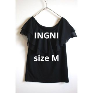 イング(INGNI)のINGNI 黒ノースリーブカットソー フリル襟(Tシャツ(半袖/袖なし))