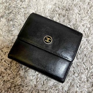 シャネル(CHANEL)のシャネル ミニ 折り 財布 ブラック(財布)