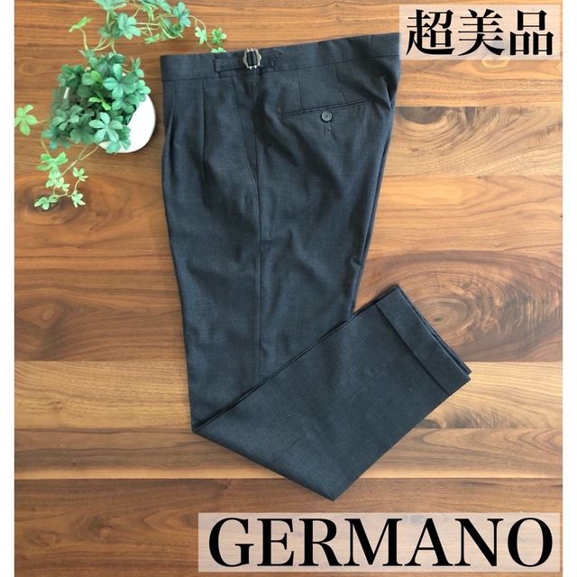 超美品/春夏】GERMANOジェルマーノ2プリーツスラックスチャコール48-