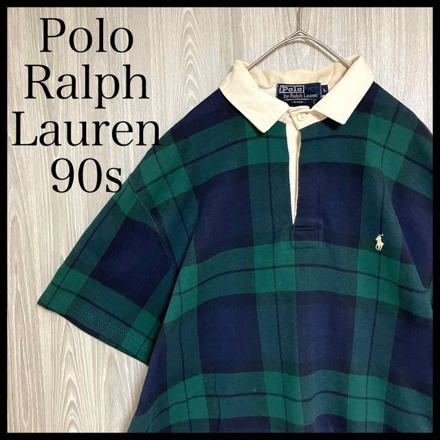 POLO RALPH LAUREN(ポロラルフローレン)のZ742ポロラルフローレン半袖ラガーシャツポロシャツブラックウォッチ柄チェック柄 メンズのトップス(ポロシャツ)の商品写真