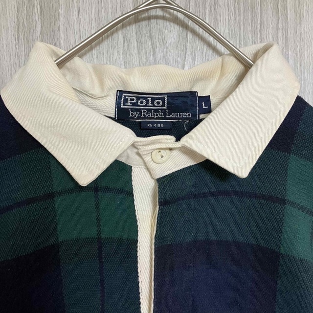 POLO RALPH LAUREN(ポロラルフローレン)のZ742ポロラルフローレン半袖ラガーシャツポロシャツブラックウォッチ柄チェック柄 メンズのトップス(ポロシャツ)の商品写真