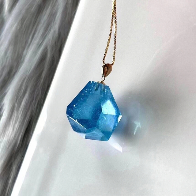 天然 アクアマリン ペンダントトップ k18 4.5g