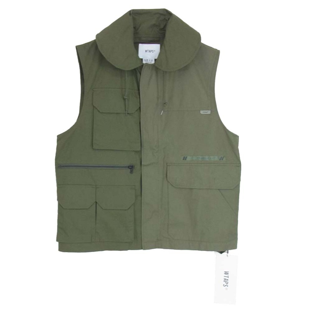 WTAPS ダブルタップス 21AW 212BRDT-JKM07 TRADER VEST COTTON WEATHER RIPSTOP トレーダー  コットン ウェザー リップストップ ミリタリー ベスト カーキ系 02【中古】 | フリマアプリ ラクマ