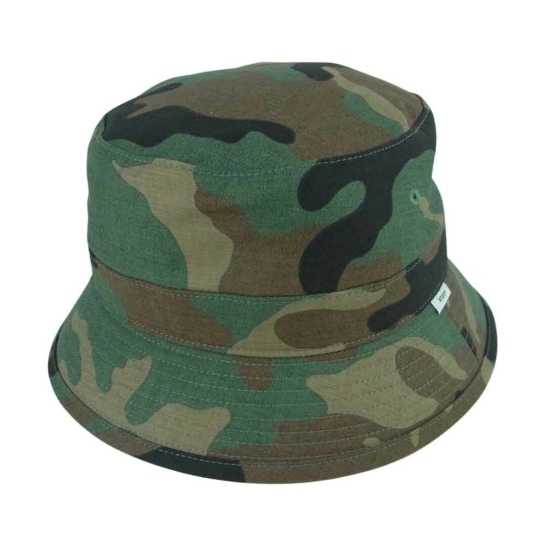 W)taps(ダブルタップス)のWTAPS ダブルタップス 20AW 202HCDT-HT15 BUCKET HAT COTTON SATIN CAMO カモ コットン サテン バケット ハット グリーン系 ブラウン系 03【中古】 メンズの帽子(その他)の商品写真