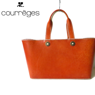 Courreges クレージュ レザー ステッチ トートバッグ