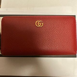 【美品】グッチ 長財布 レディース レッド 箱付き