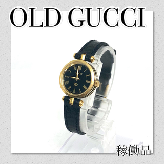 グッチ(Gucci)の稼働【セール】GUCCI オールドグッチ ブラックライン　ヴィンテージ　レディー(腕時計)