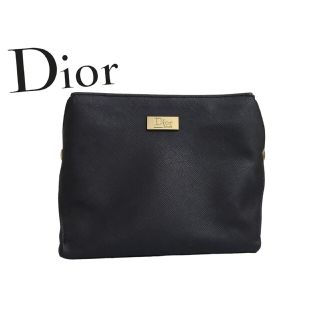 Christian Dior クリスチャンディオール ヴィンテージ ブラック 黒 ゴールド金具 レザー クラッチバッグ セカンドバッグ レディース 402736