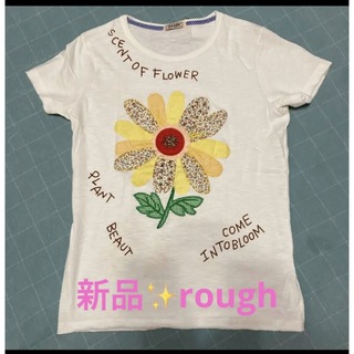 ラフ(rough)の感謝sale❤️6199❤️新品✨rough⑨❤️アップリケ刺繍可愛いティシャツ(カットソー(半袖/袖なし))