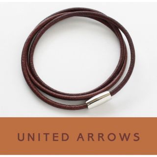 ユナイテッドアローズ(UNITED ARROWS)の4665◆ユナイテッドアローズ◆ブレスレット◆本革ブラウン◆イタリア製◆上質(ブレスレット/バングル)