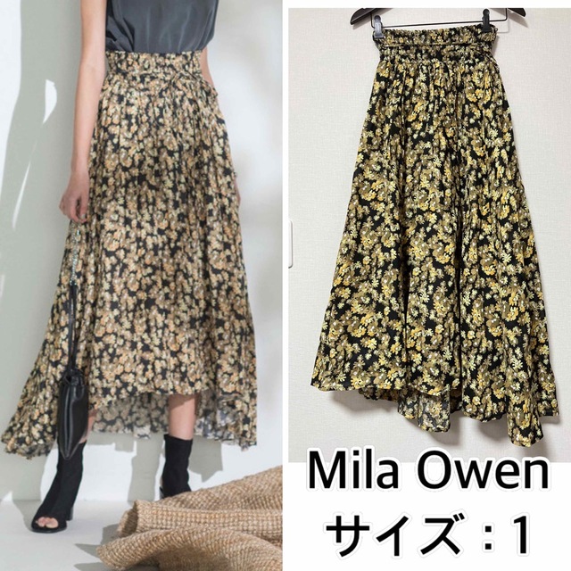 Mila Owen❤️カットオフヘムフレアスカート　花柄　フラワー