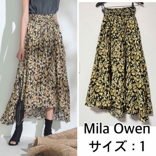 ミラオーウェン(Mila Owen)のMila Owen❤️カットオフヘムフレアスカート　花柄　フラワー(ロングスカート)