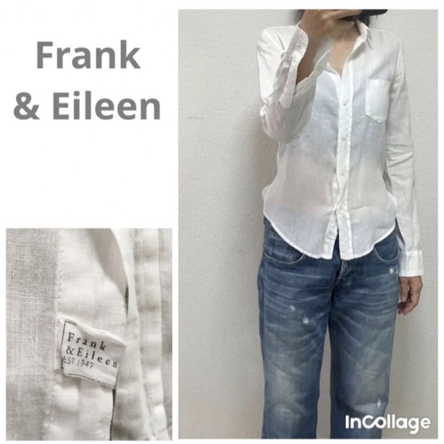 Frank&Eileen(フランクアンドアイリーン)のフランクアンドアイリーン　リネン100%ホワイトシャツ/リネンシャツ　白 レディースのトップス(シャツ/ブラウス(長袖/七分))の商品写真