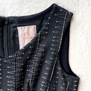 通常在庫品 極美品 シビラ 総柄 ロングワンピース 黒 ブラック Mサイズ
