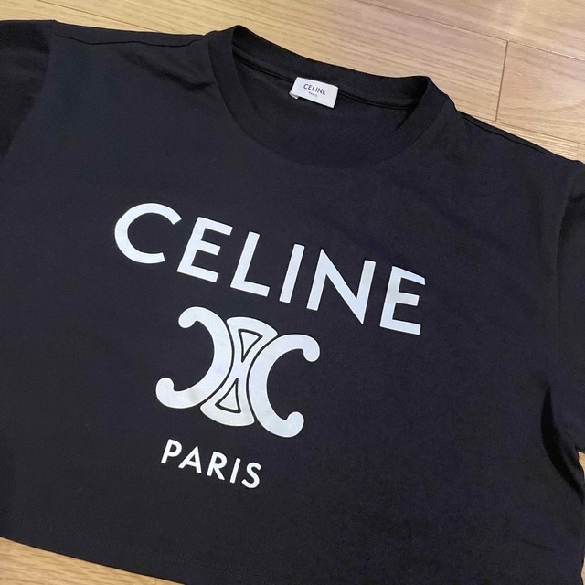 CELINE セリーヌ トリオンフ クロップド ポロシャツ ブラック S 正規品